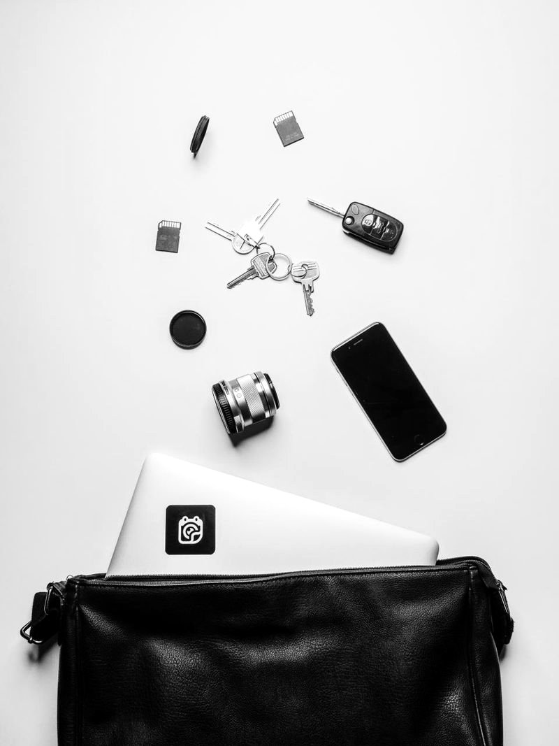 Black leather weekender